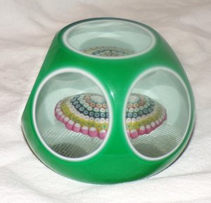 Baccarat Paperweight,  Windows with Mushroom Millefiori Flower
