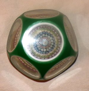 Baccarat Paperweight,  Windows with Mushroom Millefiori Flower