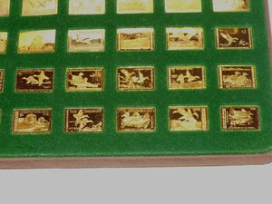 Franklin Mint Duck Stamps Set, 50 In Case, Gold on Silver