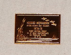 Franklin Mint Duck Stamps Set, 50 In Case, Gold on Silver