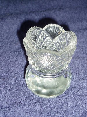 Toothpick Holder/Bud Vase, Lead Crystal, Fan & Diamond