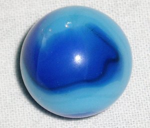 Vintage Akro Agate Corkscrew Marble, Rare Blue on Blue with Black