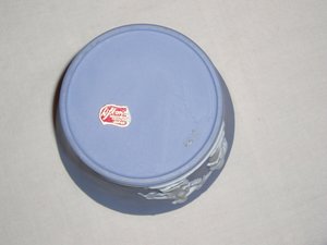 Lefton Jasperware Vase, Flower Pot, Romanesque, Blue White