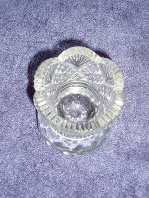 Toothpick Holder/Bud Vase, Lead Crystal, Fan & Diamond