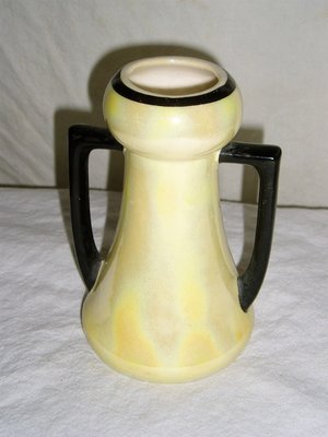 Czech 2-Handled Vase, Porcelain Opalescent Glaze