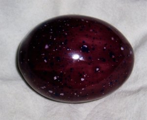 Ceramic Egg, Purple with White & Blue Spots, For Home and Holiday Decorating, Second Egg Ships Free