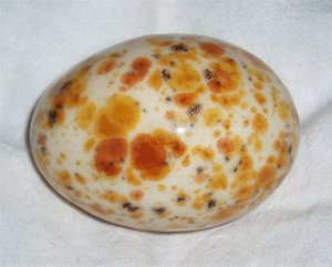 Ceramic Egg, White with Black, & Brown Spots, For Home and Holiday Decorating, Second Egg Ships Free