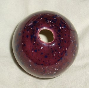 Ceramic Egg, Purple with White & Blue Spots, For Home and Holiday Decorating, Second Egg Ships Free