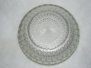 English Salad Bowl, Lead Crystal with Silver Plate Utensils