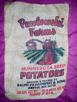 Burlap Sack, Pawlowski Farms, Argyle Minnesota, Farm Scene Graphic