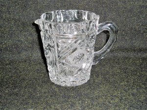 Cut Glass Cream and Sugar on Matching Tray, Vintage