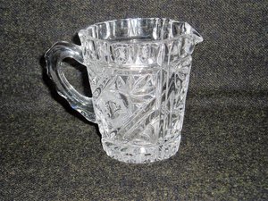 Cut Glass Cream and Sugar on Matching Tray, Vintage