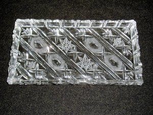 Cut Glass Cream and Sugar on Matching Tray, Vintage