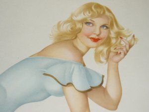 Pinup Calendar Page, Esquire April 1947 Vargas