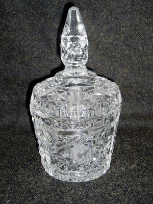 Cut Glass Cream and Sugar on Matching Tray, Vintage