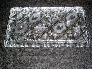 Cut Glass Cream and Sugar on Matching Tray, Vintage