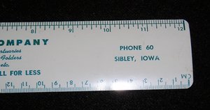 Vintage Metal Ruler, Mortuary Advertising, Merrick, Sibley Iowa