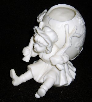 Girl with Egg Basket, Porcelain Bisque Figurine, Ardalt