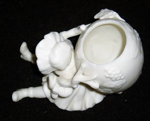 Girl with Egg Basket, Porcelain Bisque Figurine, Ardalt