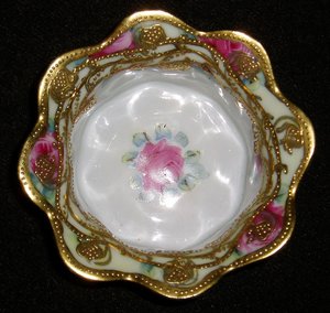 Ceramic Nut Cup, Gilded, Hand Painted