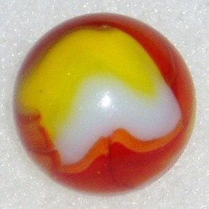 Peltier Ketchup & Mustard, NLR National Line Rainbo, .690"  Antique Marble, Free USA Shipping