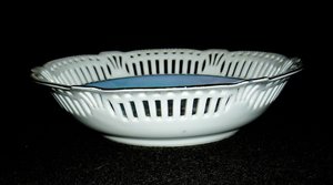 Schwarzenhammer Pierced Porcelain Bowl, Crane Heron Design