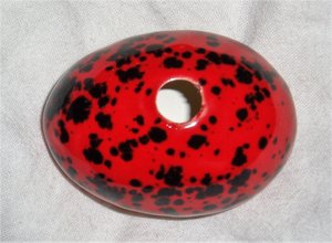 Ceramic Egg, Red with Black Spots, For Home and Holiday Decorating, Second Egg Ships Free