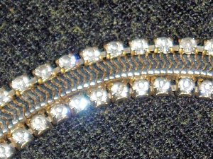Art Deco Chain Rhinestone Choker Necklace & Bracelet, Snake Serpentine