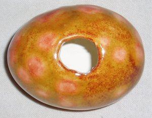 Ceramic Egg, Brown with Pink Spots, For Home and Holiday Decorating, Second Egg Ships Free