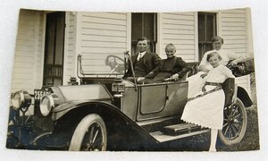Real Photo RPPC Postcard, Family's New Car