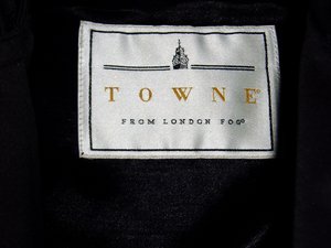 Vintage Towne London Fog Trench Coat, Zippered Liner, Size 44 Long, Black