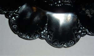 Victorian Bridal Serving Plate, Floral Design, "S" Monogram