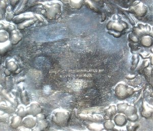 Victorian Bridal Serving Plate, Floral Design, "S" Monogram