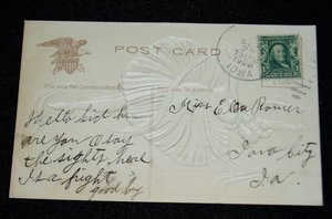 Antique Postcard, Embossed Ballerina, 2nd Card Ships Free