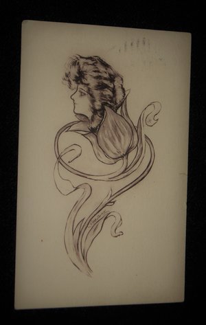 Antique Postcard, Flower Faces, Signed Cobb Shinn, 2nd Card Ships Free