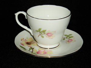 Cup & Saucer, Royal Winchester, Magnolia, England Bone China, Free USA Shipping