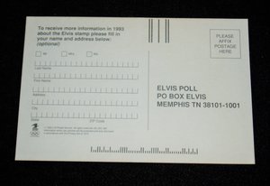 1992 USPS Elvis Ballot Postcard