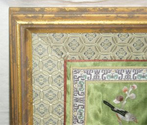 Silk Bird Hanky, Framed and Matted