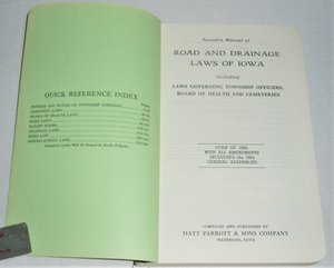 Parrott's Manual of Road and Drainage Laws of Iowa