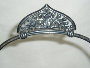 Victorian Bridal Serving Plate, Floral Design, "S" Monogram