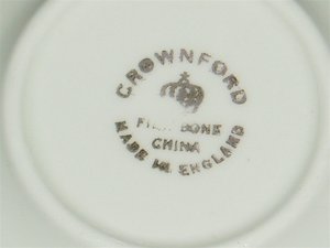 Cup & Saucer, Crownford, Lavendar and Yellow Floral Pattern, England Bone China