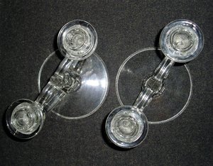 Pair, Indiana Glass 2-Lite Candlestick, No. 370