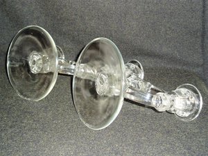 Pair, Indiana Glass 2-Lite Candlestick, No. 370
