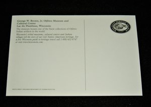 Postcard Wisconsin Heritage, George W. Brown Jr. Ojibway Museum