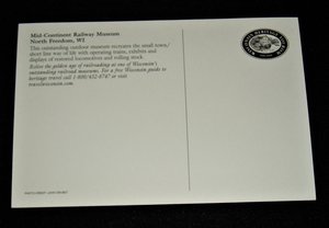 Postcard Wisconsin Heritage, Mid-Continent Railway Museum, North Freedom, Add. Cards Ship Free