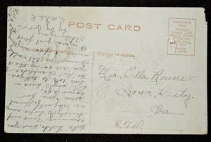 Postcard Christmas, Santa and Holly, P Sanders NY, Add. Cards Ship Free