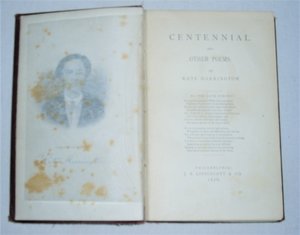First Edition Book,1876, Centennial and Other Poems by Kate Harrington