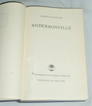 Signed First Edition, Andersonville, MacKinlay Kantor, Civil War Prison Camp, Shipping Included USA