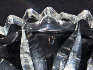 Cut Glass Bowl, Bohemian Czech, Floral Pattern