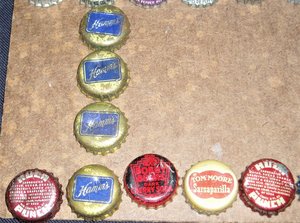 Bottle Cap Collection, 69 Caps, 21 Different